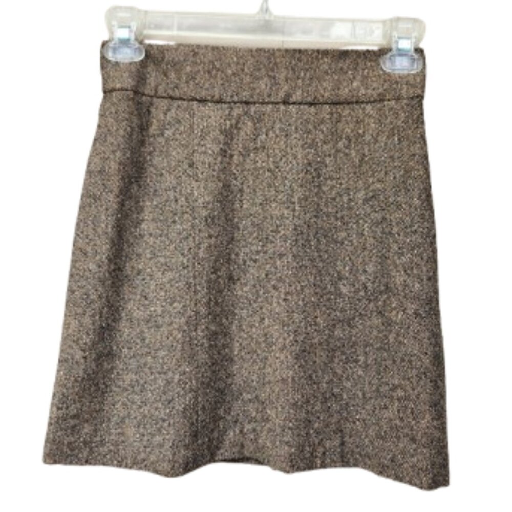 H&M Brown Tweed A-Line Skirt Classic Office Workwear
